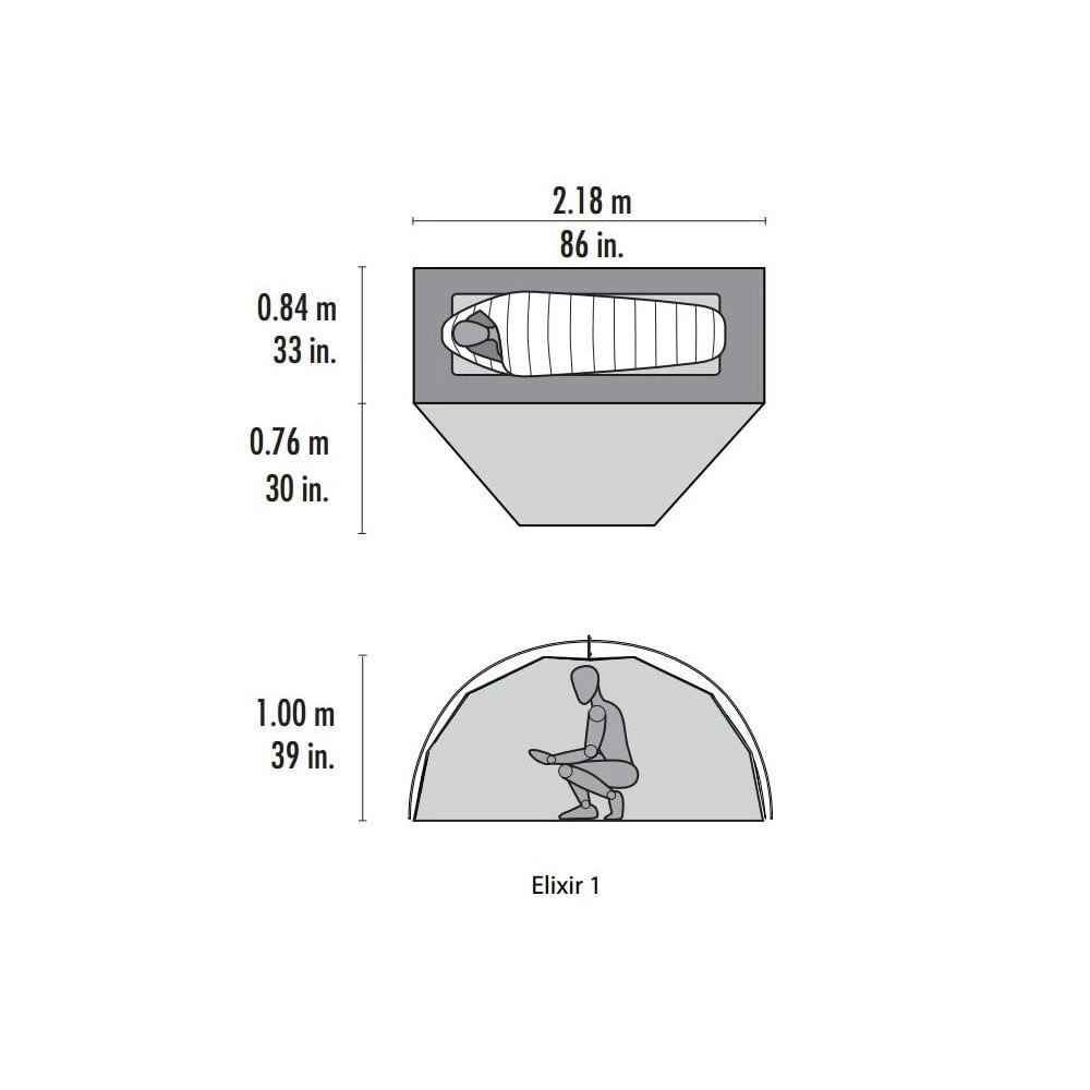 MSR Elixir 1 Tent Grey With Footprint 8 MSR Elixir 1 Tent Grey With Footprint - Image 6