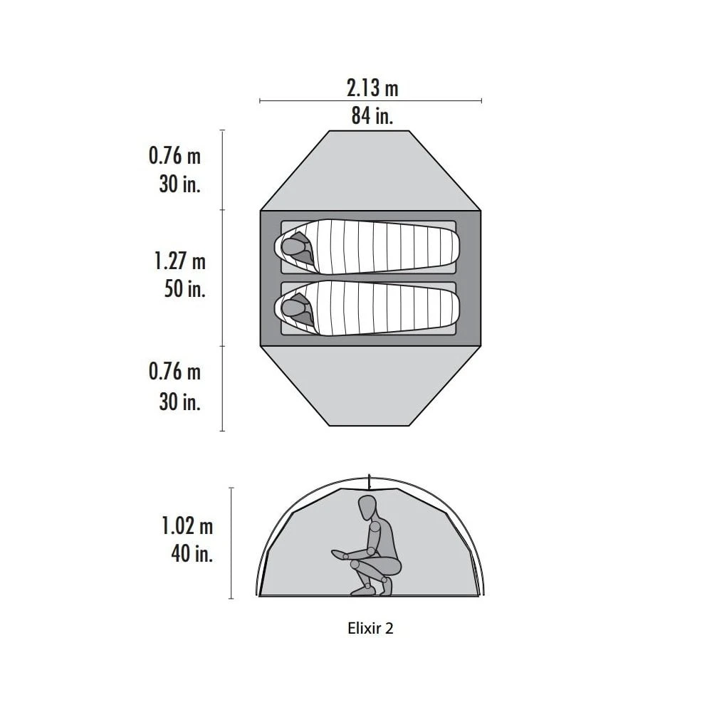 MSR Elixir 2 Tent Grey With Footprint 9 MSR Elixir 2 Tent Grey With Footprint - Image 7