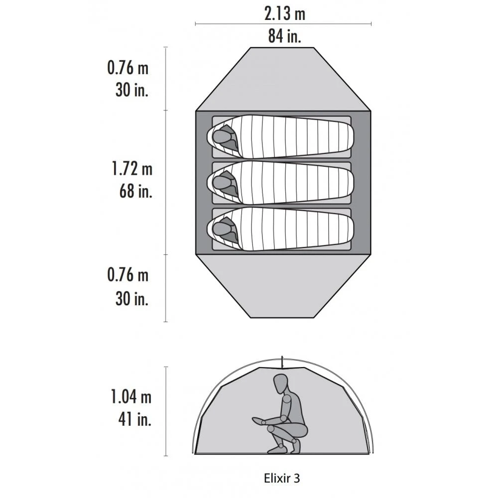 MSR Elixir 3 Tent Green With Footprint 7 MSR Elixir 3 Tent Green With Footprint - Image 5