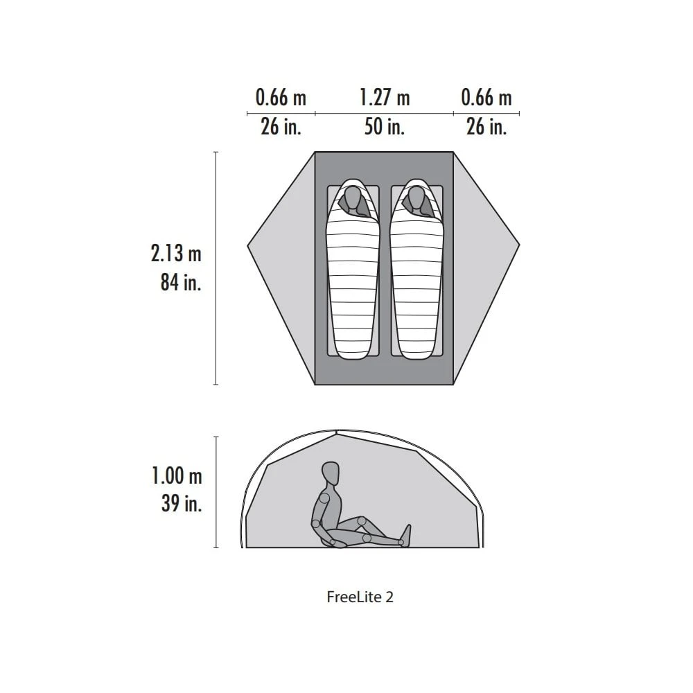 MSR FreeLite 2 Ultralight Backpacking Tent 2022 12 MSR FreeLite 2 Ultralight Backpacking Tent 2022 - Image 10